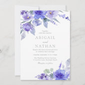 Invitation Lavande violette et Mariage floral violet (Devant)