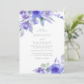 Invitation Lavande violette et Mariage floral violet (Debout devant)