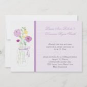 Invitation Lavande Violette Fleurs Mason Jar Réception Seulem (Devant)