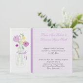 Invitation Lavande Violette Fleurs Mason Jar Réception Seulem (Debout devant)