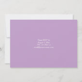 Invitation Lavande Violette Fleurs Mason Jar Réception Seulem (Dos)