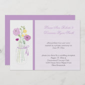 Invitation Lavande Violette Fleurs Mason Jar Réception Seulem (Devant / Derrière)