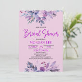 Invitation Lavande violette Lavande Violet Plum Fête des mari (Debout devant)