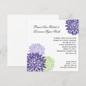 Invitation Lavande violette Pale Vert Fleur Pétales Post mari (Devant / Derrière)