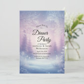 Invitation Lavande Winter Snowfall Accueil Dîner (Debout devant)