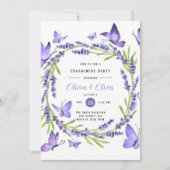 Invitation Lavande Wisteria Et Papillons (Devant)