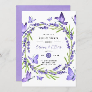 Invitation Lavande Wisteria Et Papillons Couples Douche
