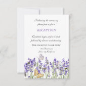 Invitation Lavander Papillons Réception Botanique Lumières (Devant)