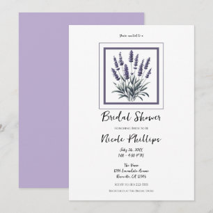 Invitation Lavandula Lavender Floral Flower Fête des mariées