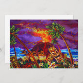 Invitation Lave heureuse de danse polynésienne d'invitations (Devant / Derrière)