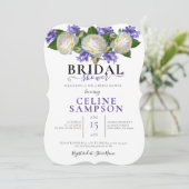 Invitation Lavendar et Fête des mariées florale blanche (Debout devant)