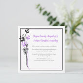 Invitation Lavender and Black Floral Reception Only | (Debout devant)