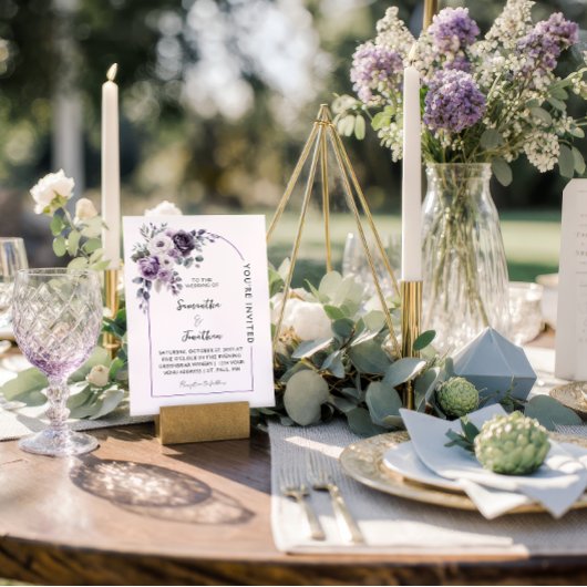 Invitation Lavender and Purple Arch Wedding | 