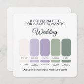 Invitation Lavender and Sage Green Wedding Color Palette Card (Devant / Derrière)