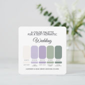 Invitation Lavender and Sage Green Wedding Color Palette Card (Debout devant)