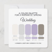 Invitation Lavender and Soft Gray Wedding Color Palette Card (Devant)