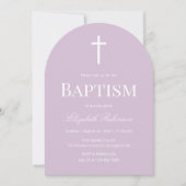 Invitation Lavender Arch Modern Baptism Christening (Devant)