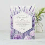 Invitation Lavender Artistic Meadow Wedding (Debout devant)