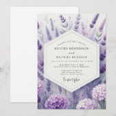 Invitation Lavender Artistic Meadow Wedding (Devant / Derrière)