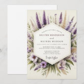 Invitation Lavender Artistic Wildflower Wedding (Devant / Derrière)