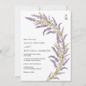 Invitation Lavender Automne automne mariage d'aquarelle flora (Devant)