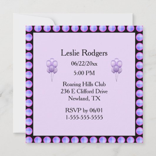 Invitation Lavender Bachelorette (Dos)