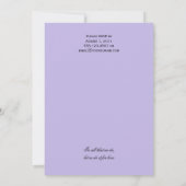 Invitation Lavender Black Damask Post Mariage Célébration (Dos)