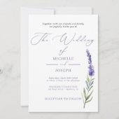Invitation Lavender Bliss Elegant Mariage aquarelle (Devant)