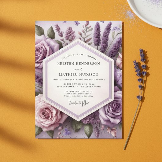 Invitation Lavender Bloom Ethereal Wedding