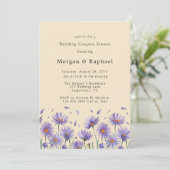 Invitation Lavender Bloom Fleur sauvage Mariage Couples Douch (Debout devant)