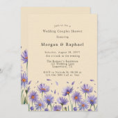 Invitation Lavender Bloom Fleur sauvage Mariage Couples Douch (Devant / Derrière)