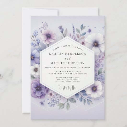 Invitation Lavender Bloom Meadow Wedding (Devant)