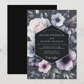 Invitation Lavender Bloom Moody Romance Wedding (Devant / Derrière)