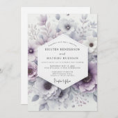 Invitation Lavender Blossom Romance Wedding (Devant / Derrière)