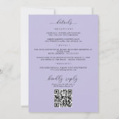 Invitation Lavender Blue Gold Purple All In 1 QR Code Mariage (Dos)
