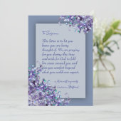 Invitation Lavender Blue Spring Lilacs Sympathy Card (Debout devant)