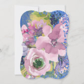 Invitation Lavender Blues Aquarelle Fête des mariées florale (Devant)
