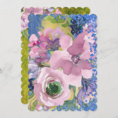 Invitation Lavender Blues aquarelle Floral Enregistrer la dat (Devant / Derrière)