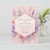 Invitation Lavender Blush Botanical Romance Wedding (Debout devant)