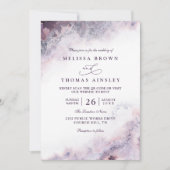 Invitation Lavender Blush Elegant Modern Chic QR Code Wedding (Devant)