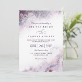 Invitation Lavender Blush Elegant Modern Chic QR Code Wedding (Debout devant)