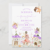 Invitation Lavender Boho Fleur sauvage Fairy 1er anniversaire (Devant)