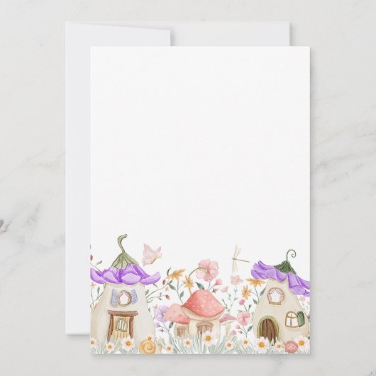 Invitation Lavender Boho Fleur sauvage Fairy 1er anniversaire (Dos)