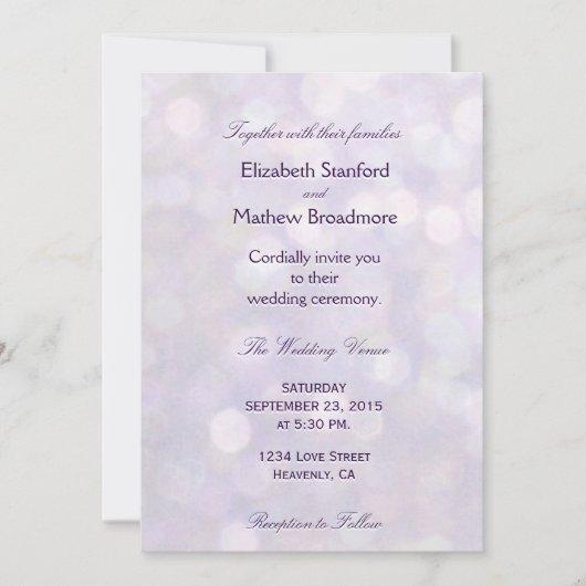 Invitation Lavender Bokeh | Collection Mariage (Devant)