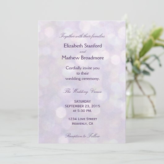 Invitation Lavender Bokeh | Collection Mariage (Debout devant)