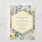 Invitation Lavender Botanical Bloom Wedding (Devant)