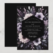 Invitation Lavender Botanical Romance Wedding (Devant / Derrière)
