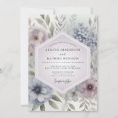 Invitation Lavender Botanical Romance Wedding (Devant)