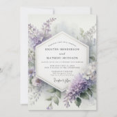 Invitation Lavender Botanical Whimsy Wedding (Devant)