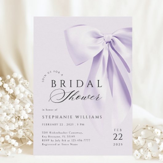 Invitation Lavender Bow Bridal Showeuse
